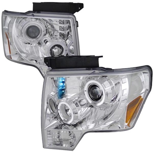 Overtime 09-11 Ford F150 Dual Halo LED Projector Headlights for 09 to 11 Ford F150, 11 x 21 x 35 in. OV126216 - main